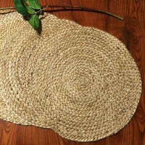 Jute Placemat Braided, Plain, 14 Inch, Pack of 4